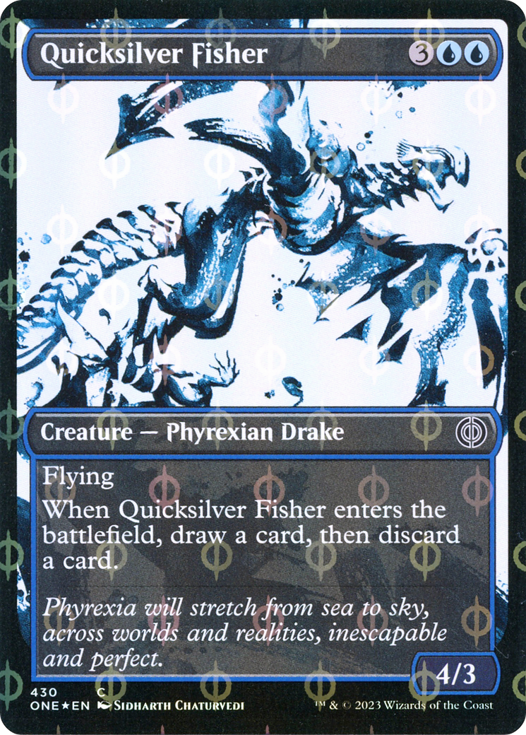 Quicksilver Fisher (Showcase Ichor Step-and-Compleat Foil) [Phyrexia: All Will Be One] - Destination Retro