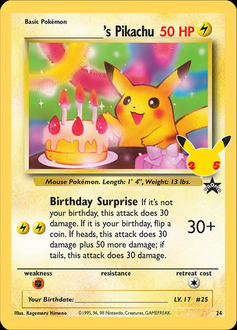 _____'s Pikachu (24) [Celebrations: 25th Anniversary - Classic Collection] - Destination Retro