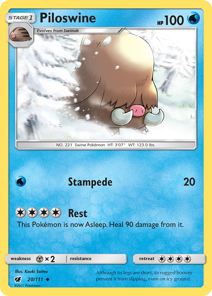 Piloswine (20/111) [Sun & Moon: Crimson Invasion] - Destination Retro