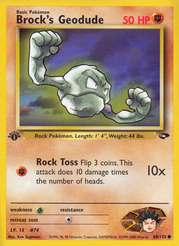 Brock's Geodude (68/132) [Gym Challenge 1st Edition] - Destination Retro
