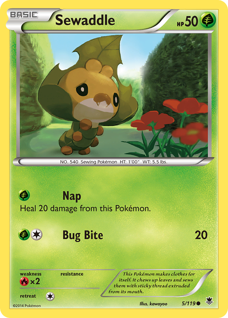 Sewaddle (5/119) [XY: Phantom Forces] - Destination Retro