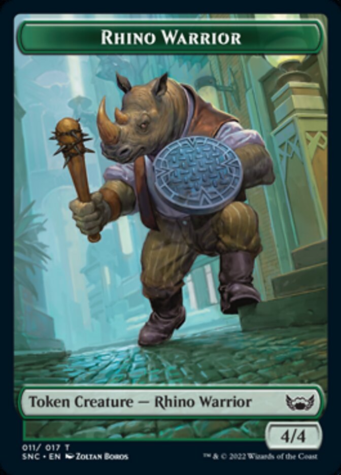 Ogre Warrior // Rhino Warrior Double-sided Token [Streets of New Capenna Tokens] - Destination Retro