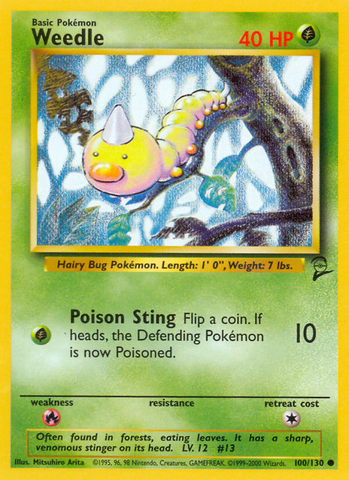 Weedle (100/130) [Base Set 2] - Destination Retro