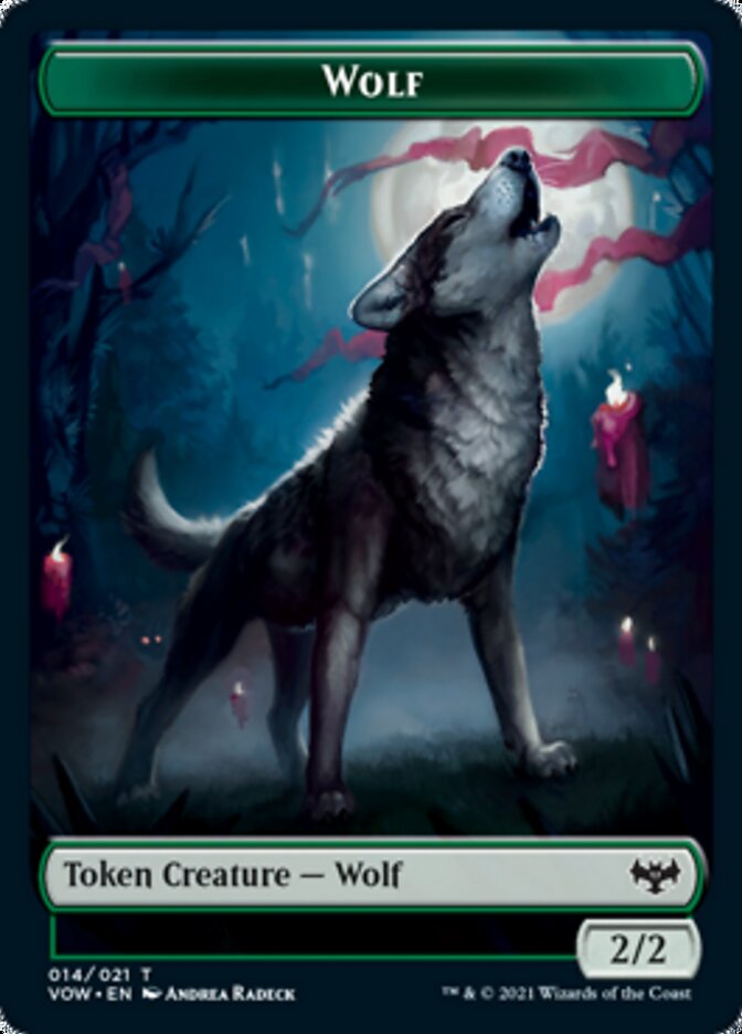 Blood // Wolf (014) Double-sided Token [Innistrad: Crimson Vow Tokens] - Destination Retro