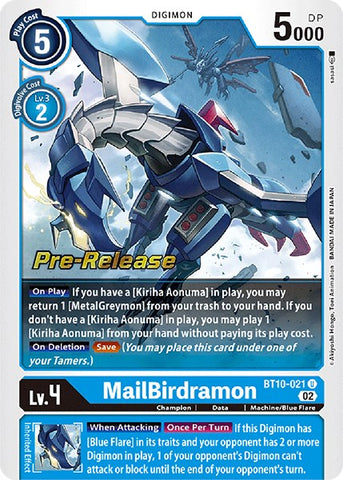 MailBirdramon [BT10-021] [Xros Encounter Pre-Release Cards] - Destination Retro