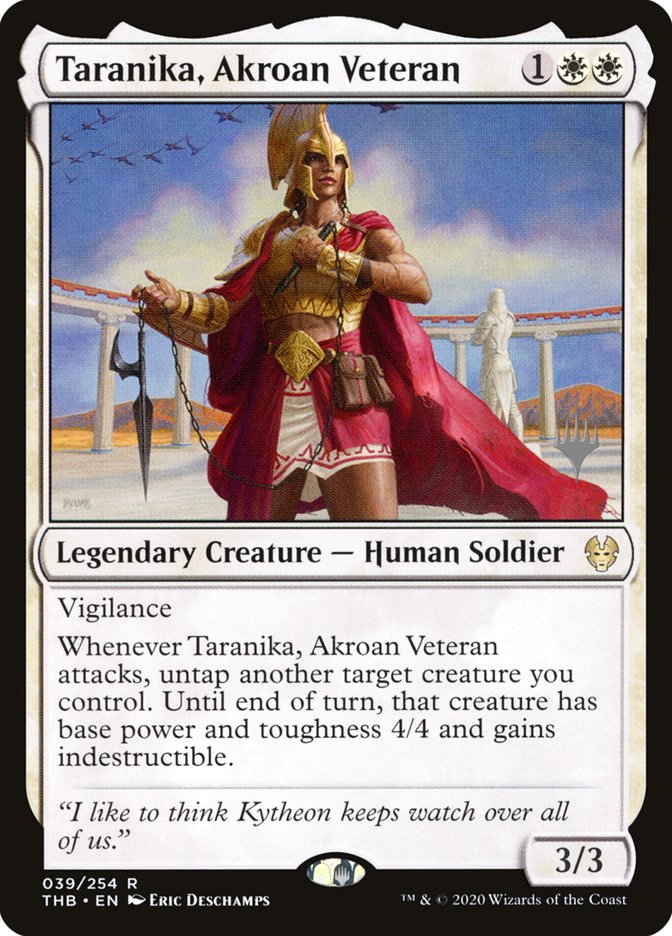 Taranika, Akroan Veteran (Promo Pack) [Theros Beyond Death Promos] - Destination Retro