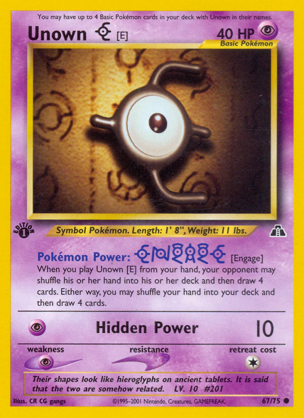 Unown [E] (67/75) [Neo Discovery 1st Edition] - Destination Retro