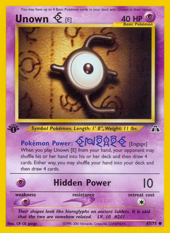Unown [E] (67/75) [Neo Discovery 1st Edition] - Destination Retro