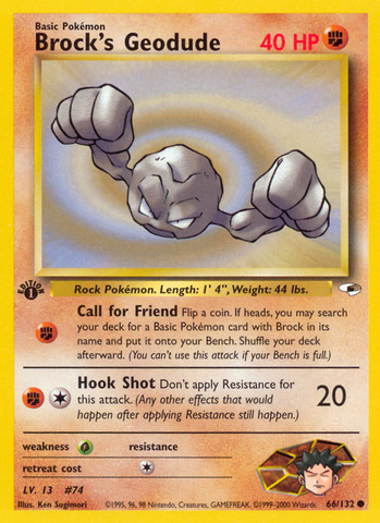 Brock's Geodude (66/132) [Gym Heroes 1st Edition] - Destination Retro