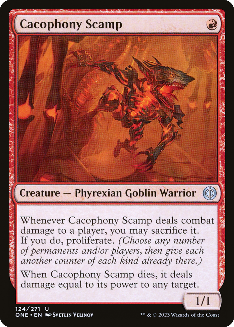 Cacophony Scamp [Phyrexia: All Will Be One] - Destination Retro