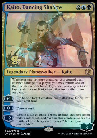 Kaito, Dancing Shadow [Phyrexia: All Will Be One Prerelease Promos] - Destination Retro