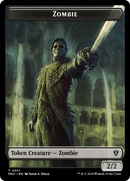 Salamander Warrior // Zombie Double-Sided Token [Murders at Karlov Manor Commander Tokens] - Destination Retro