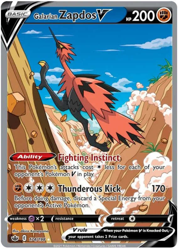 Galarian Zapdos V (174/198) [Sword & Shield: Chilling Reign] - Destination Retro