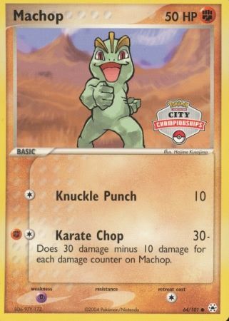 Machop (64/101) (City Championship Promo) [EX: Hidden Legends] - Destination Retro