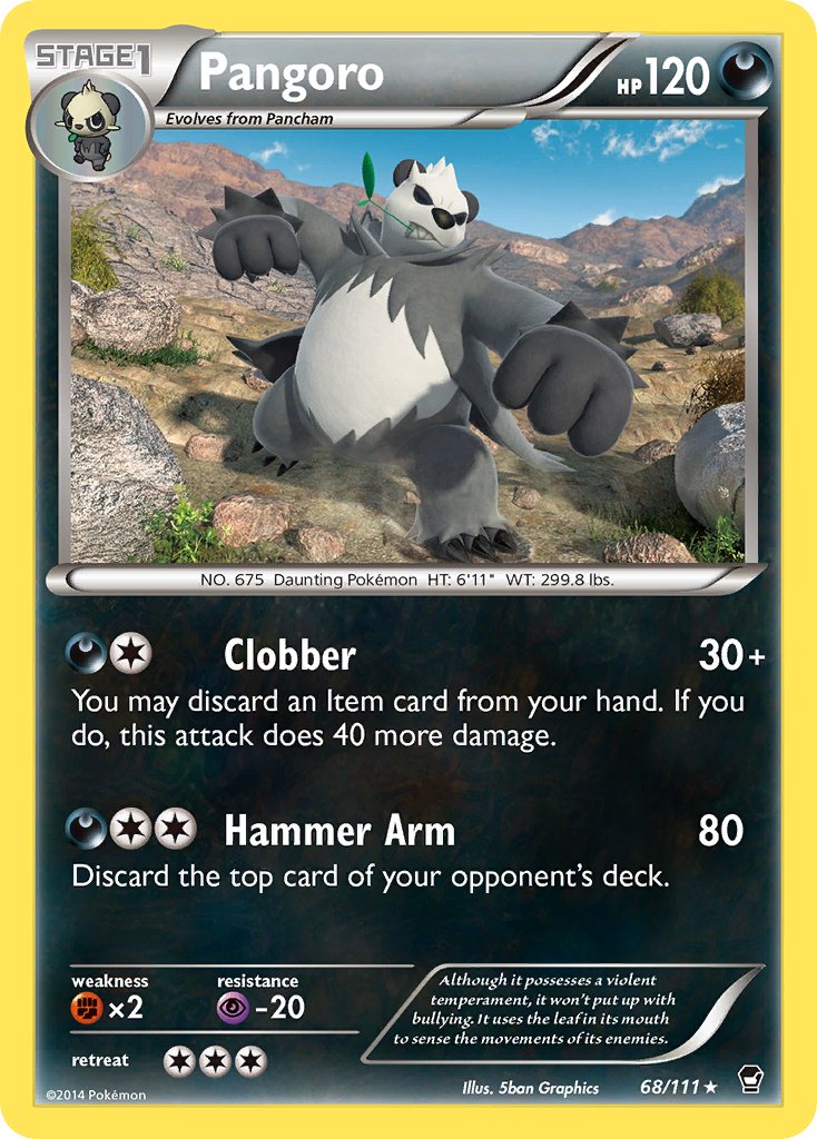 Pangoro (68/111) (Theme Deck Exclusive) [XY: Furious Fists] - Destination Retro