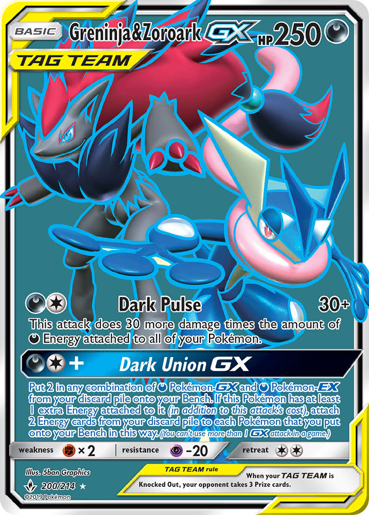 Greninja & Zoroark GX (200/214) [Sun & Moon: Unbroken Bonds] - Destination Retro