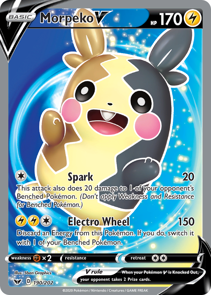 Morpeko V (190/202) [Sword & Shield: Base Set] - Destination Retro