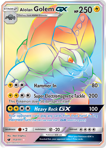Alolan Golem GX (113/111) [Sun & Moon: Crimson Invasion] - Destination Retro