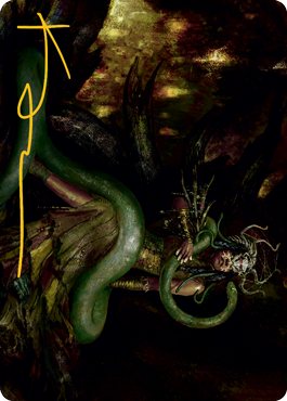 Saryth, the Viper's Fang Art Card (Gold-Stamped Signature) [Innistrad: Midnight Hunt Art Series] - Destination Retro