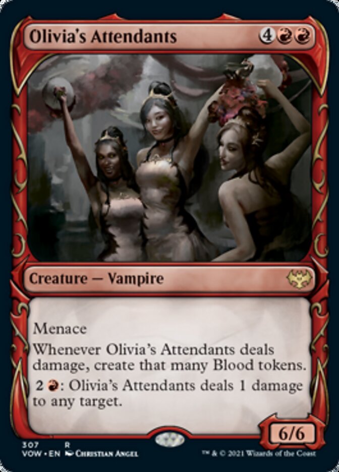 Olivia's Attendants (Showcase Fang Frame) [Innistrad: Crimson Vow] - Destination Retro
