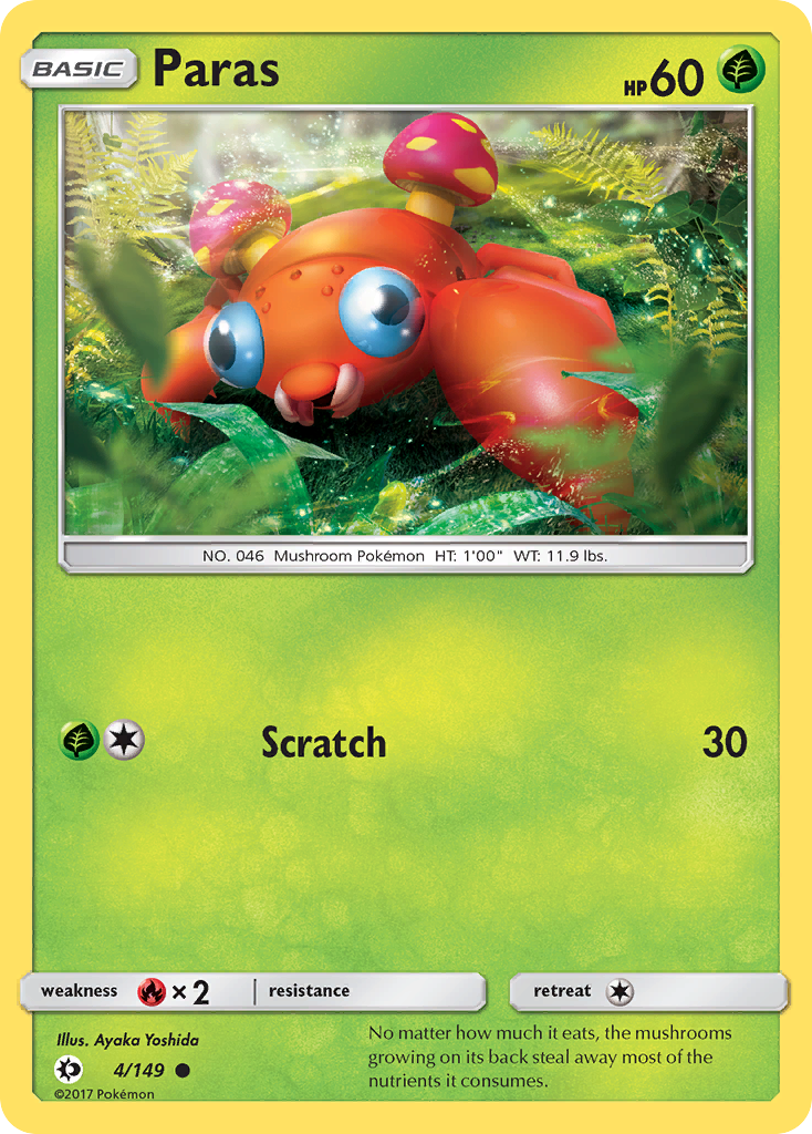 Paras (4/149) [Sun & Moon: Base Set] - Destination Retro