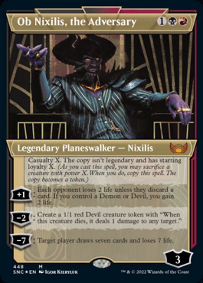 Ob Nixilis, the Adversary (Showcase Art Deco Foil Etched) [Streets of New Capenna] - Destination Retro