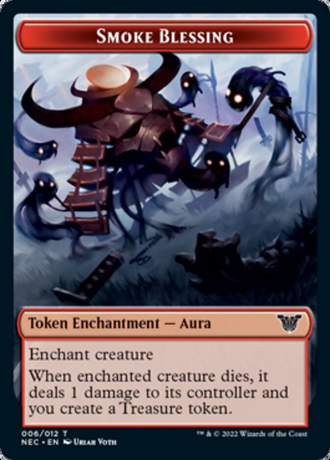 Smoke Blessing // Goblin Double-sided Token [Kamigawa: Neon Dynasty Commander Tokens] - Destination Retro
