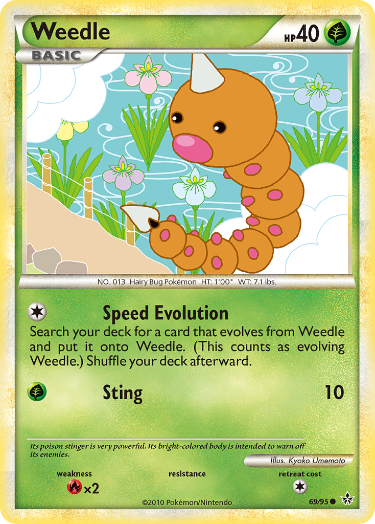 Weedle (69/95) [HeartGold & SoulSilver: Unleashed] - Destination Retro