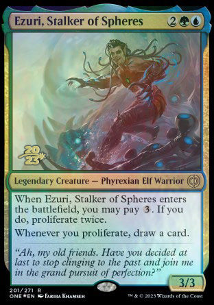 Ezuri, Stalker of Spheres [Phyrexia: All Will Be One Prerelease Promos] - Destination Retro