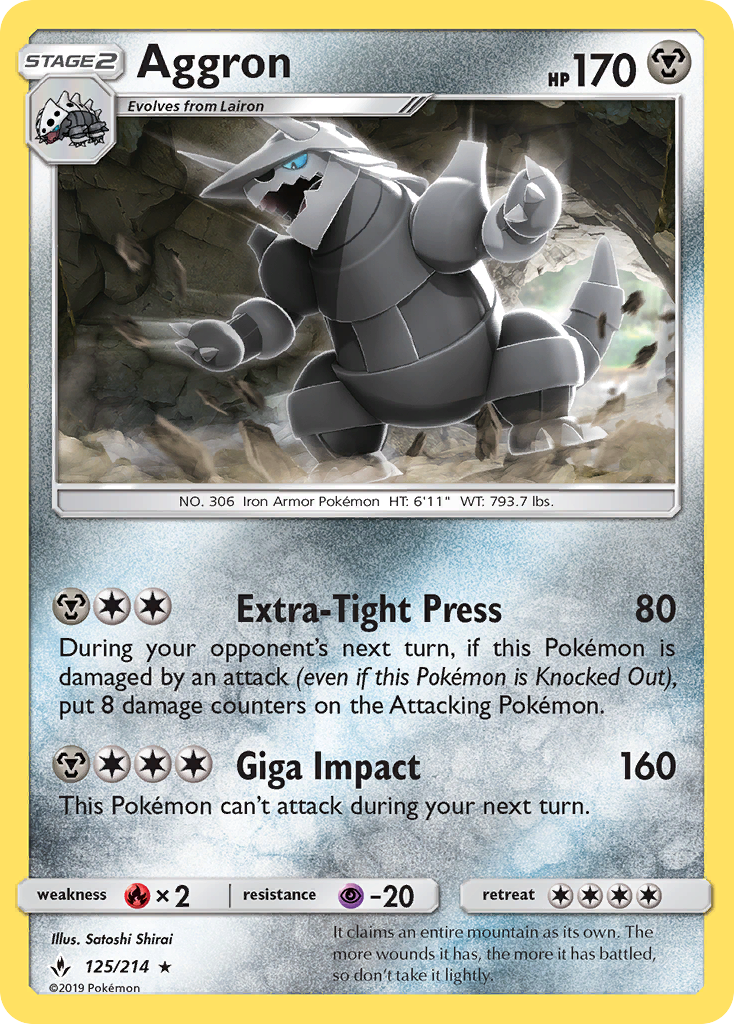 Aggron (125/214) [Sun & Moon: Unbroken Bonds] - Destination Retro