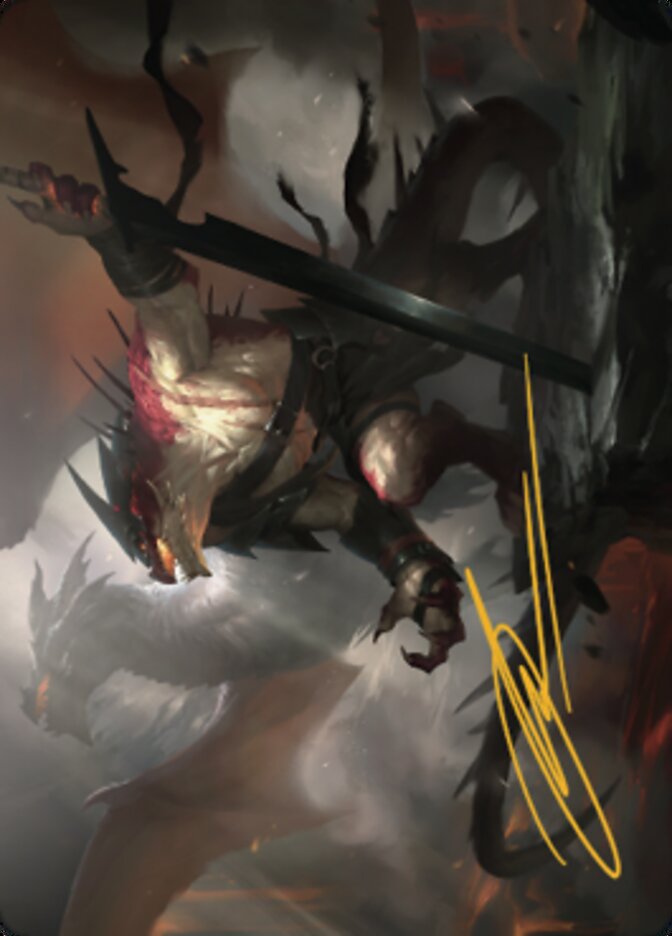 Rivaz of the Claw Art Card (Gold-Stamped Signature) [Dominaria United Art Series] - Destination Retro