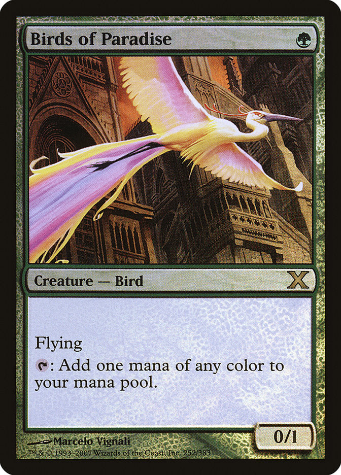 Birds of Paradise (Premium Foil) [Tenth Edition] - Destination Retro