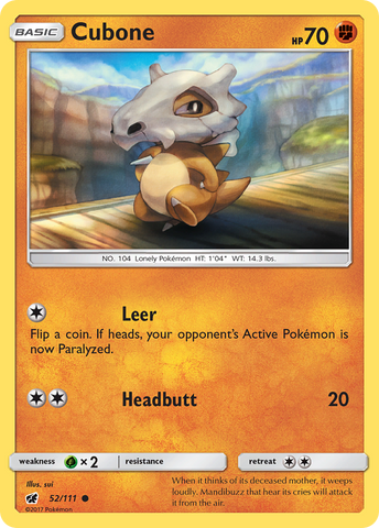 Cubone (52/111) [Sun & Moon: Crimson Invasion] - Destination Retro