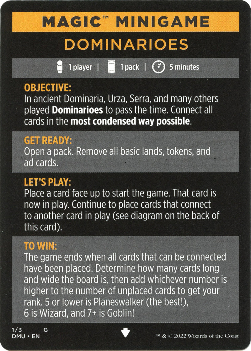 Dominarioes (Magic Minigame) [Dominaria United Minigame] - Destination Retro