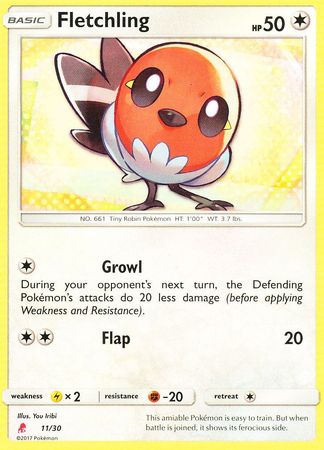 Fletchling (11/30) [Sun & Moon: Trainer Kit - Lycanroc & Alolan Raichu] - Destination Retro