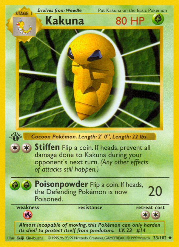Kakuna (33/102) [Base Set 1st Edition] - Destination Retro