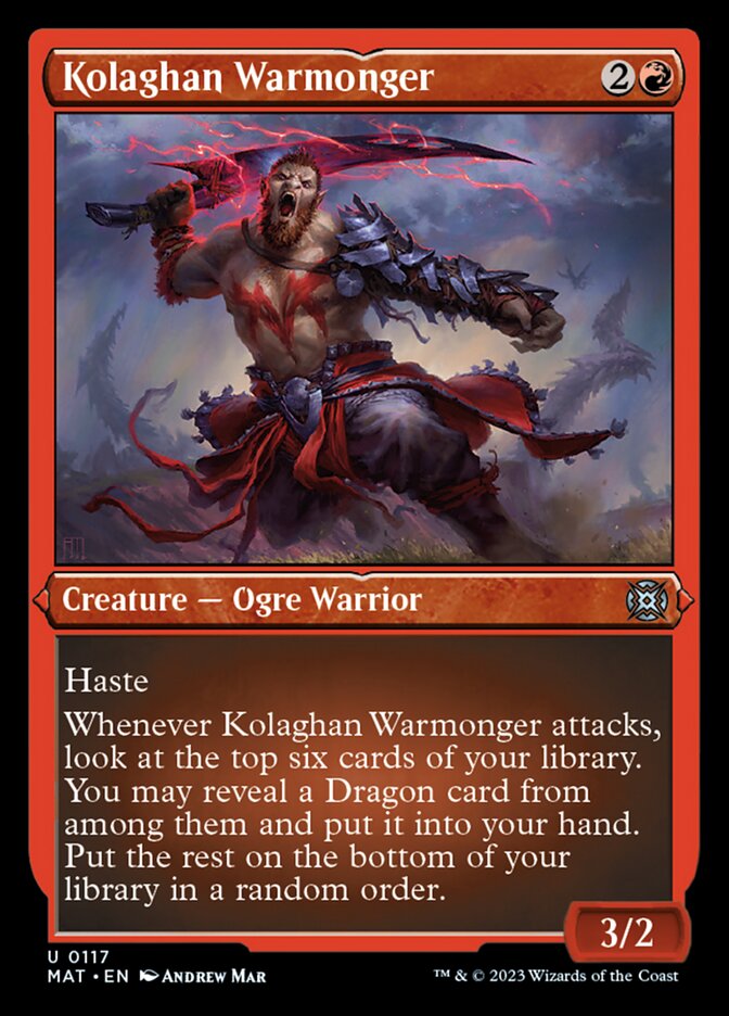 Kolaghan Warmonger (Foil Etched) [March of the Machine: The Aftermath] - Destination Retro