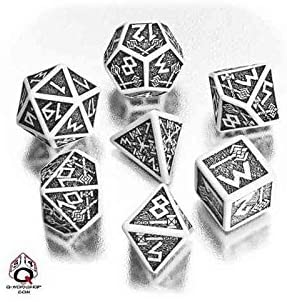 SUPPLIES - DICE - DWARVEN DICE SET - WHITE/BLACK - Destination Retro
