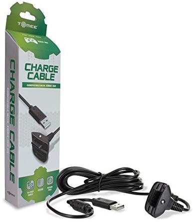 Tomee Controller Charge Cable - Black for Microsoft Xbox 360 - Destination Retro