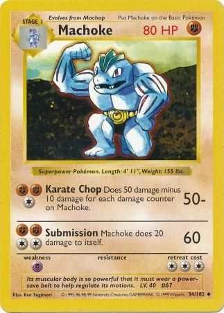 Machoke (34/102) [Base Set Shadowless Unlimited] - Destination Retro