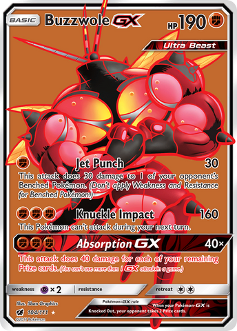 Buzzwole GX (104/111) [Sun & Moon: Crimson Invasion] - Destination Retro