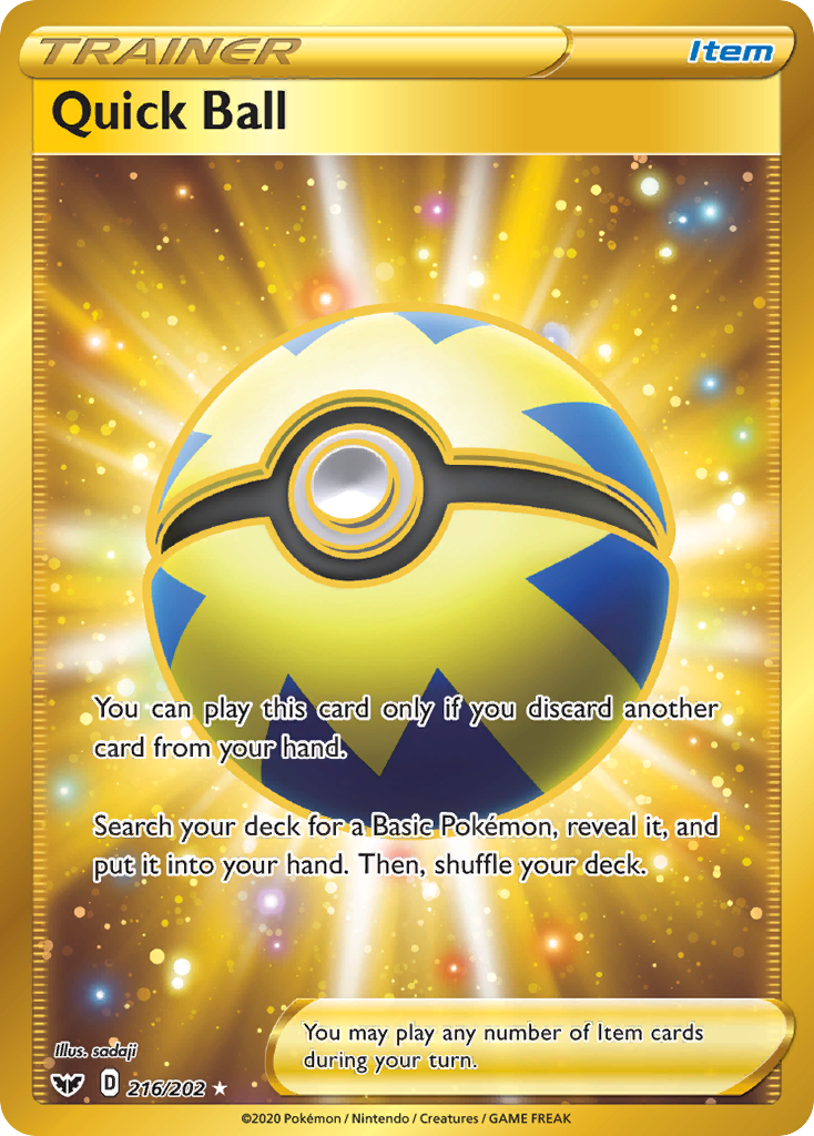Quick Ball (216/202) [Sword & Shield: Base Set] - Destination Retro