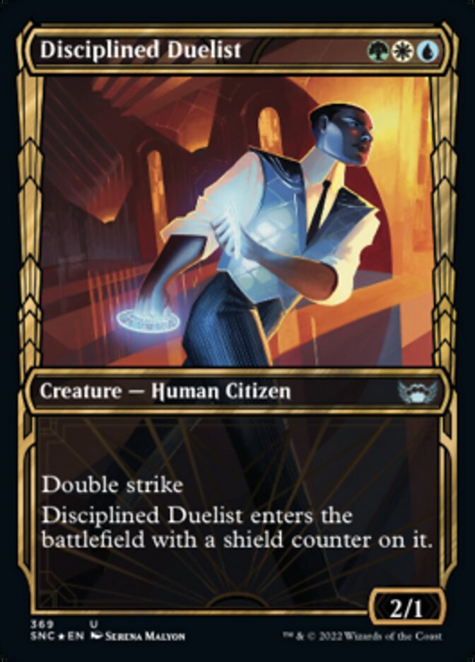 Disciplined Duelist (Showcase Golden Age Gilded Foil) [Streets of New Capenna] - Destination Retro