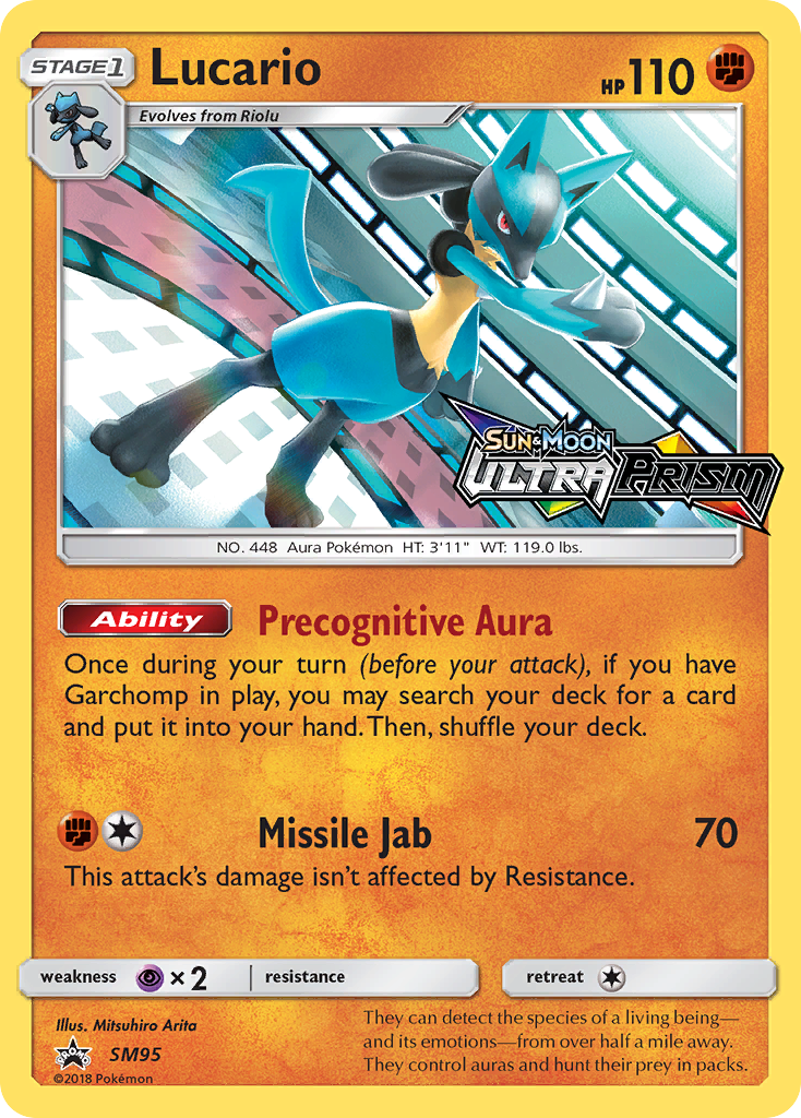 Lucario (SM95) (Prerelease Promo) [Sun & Moon: Black Star Promos] - Destination Retro