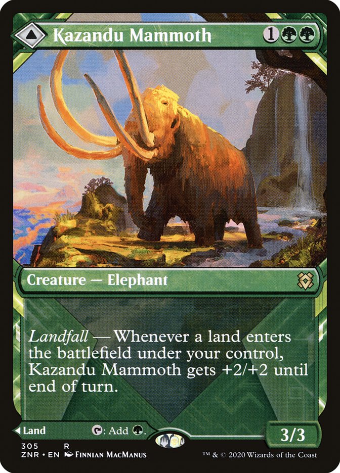 Kazandu Mammoth // Kazandu Valley (Showcase) [Zendikar Rising] - Destination Retro