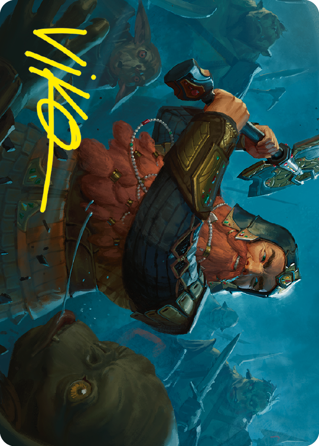 Gimli, Counter of Kills Art Card (10/81) (Gold-Stamped Signature) [The Lord of the Rings: Tales of Middle-earth Art Series] - Destination Retro