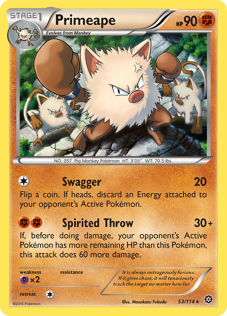 Primeape (53/114) [XY: Steam Siege] - Destination Retro