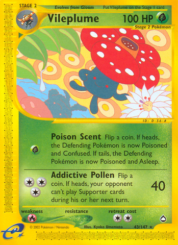 Vileplume (43/147) [Aquapolis] - Destination Retro