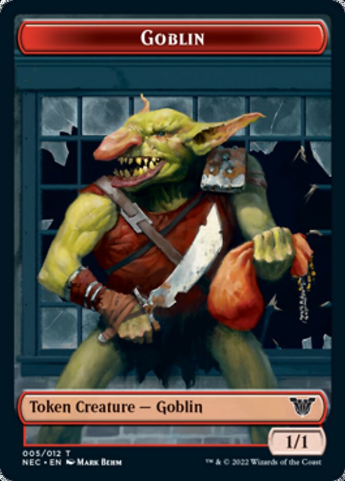 Smoke Blessing // Goblin Double-sided Token [Kamigawa: Neon Dynasty Commander Tokens] - Destination Retro