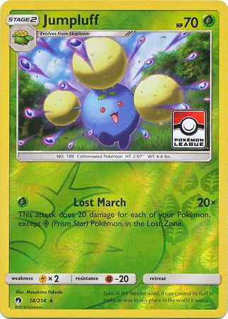 Jumpluff (14/214) (League Promo) [Sun & Moon: Lost Thunder] - Destination Retro